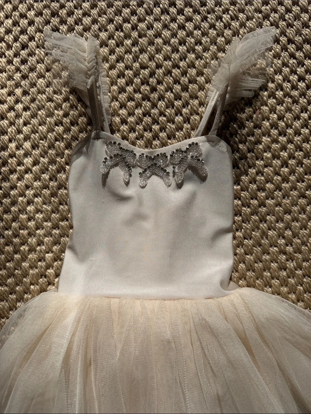 Ivory Tulle Ballet Costume with Crystal Applique